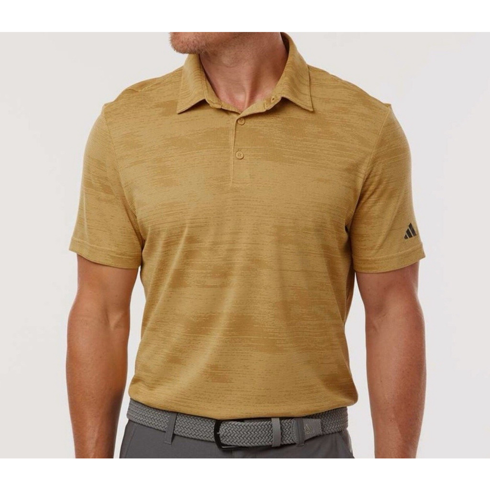 Adidas Men's Oat / Golden Beige Ultimate365 Textured Stripe Polo IL0573 XL New